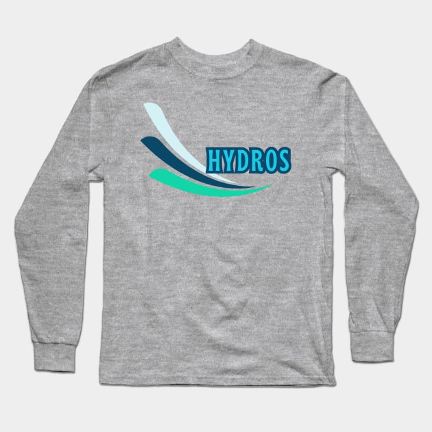 Hydros! Retro Aqua Roostertail Logo Long Sleeve T-Shirt by SwagOMart